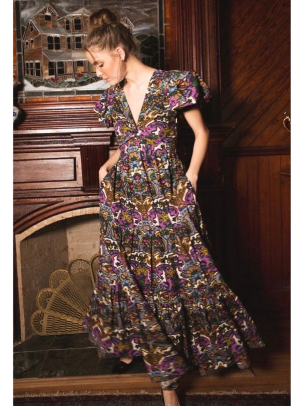 Cleobella Evita Midi Dress in Mosaic Ikat S